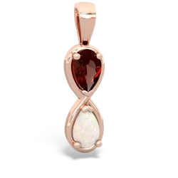 Garnet Infinity 14K Rose Gold pendant P5050