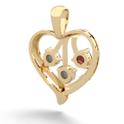 Garnet Glowing Heart 14K Yellow Gold pendant P2233