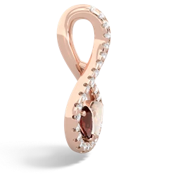 Garnet Pave Twist 'One Heart' 14K Rose Gold pendant P5360