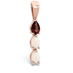 Garnet Dew Drops 14K Rose Gold pendant P2251