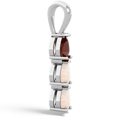 Garnet Dew Drops 14K White Gold pendant P2251