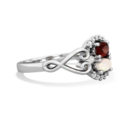 Garnet Love Nest 14K White Gold ring R5860