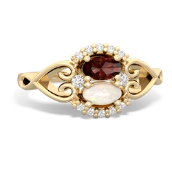 Garnet Love Nest 14K Yellow Gold ring R5860