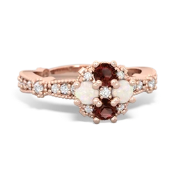 Garnet Sparkling Tiara Cluster 14K Rose Gold ring R26293RD