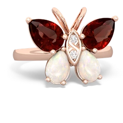 Garnet Butterfly 14K Rose Gold ring R2215