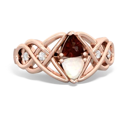 Garnet Keepsake Celtic Knot 14K Rose Gold ring R5300