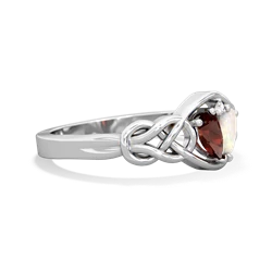 Garnet Celtic Love Knot 14K White Gold ring R5420