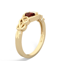 Garnet Celtic Love Knot 14K Yellow Gold ring R5420