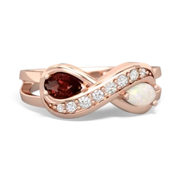 Garnet Diamond Infinity 14K Rose Gold ring R5390