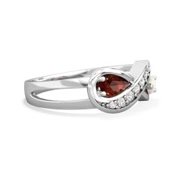 Garnet Diamond Infinity 14K White Gold ring R5390