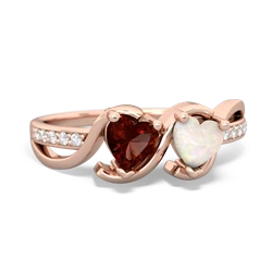 Garnet Side By Side 14K Rose Gold ring R3090