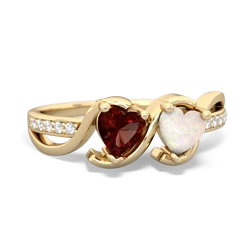 Garnet Side By Side 14K Yellow Gold ring R3090