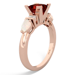 Garnet 6Mm Princess Eternal Embrace Engagement 14K Rose Gold ring C2002