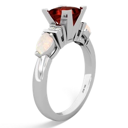 Garnet 6Mm Princess Eternal Embrace Engagement 14K White Gold ring C2002