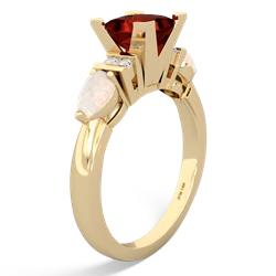 Garnet 6Mm Princess Eternal Embrace Engagement 14K Yellow Gold ring C2002