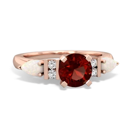 Garnet 6Mm Round Eternal Embrace Engagement 14K Rose Gold ring R2005