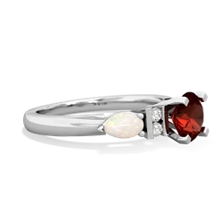 Garnet 6Mm Round Eternal Embrace Engagement 14K White Gold ring R2005