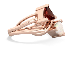 Garnet Split Band Swirl 14K Rose Gold ring R2341