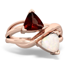 Garnet Split Band Swirl 14K Rose Gold ring R2341