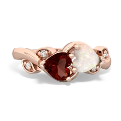 Garnet Floral Elegance 14K Rose Gold ring R5790