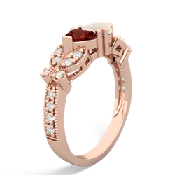 Garnet Diamond Butterflies 14K Rose Gold ring R5601