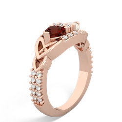 Garnet Sparkling Celtic Knot 14K Rose Gold ring R2645