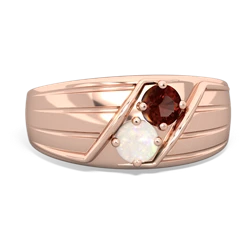 Garnet Men's Streamline 14K Rose Gold ring R0460