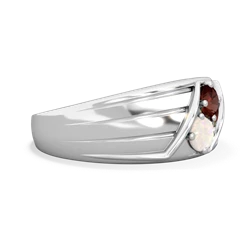 Garnet Men's Streamline 14K White Gold ring R0460