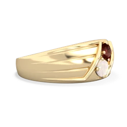 Garnet Men's Streamline 14K Yellow Gold ring R0460