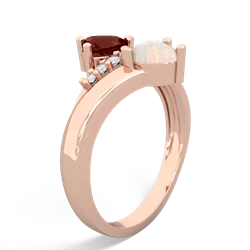 Garnet Heart To Heart 14K Rose Gold ring R2064