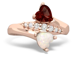 Garnet Heart To Heart 14K Rose Gold ring R2064