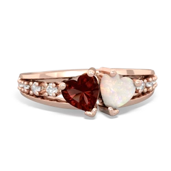 Garnet Heart To Heart 14K Rose Gold ring R3342