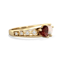 Garnet Heart To Heart 14K Yellow Gold ring R3342