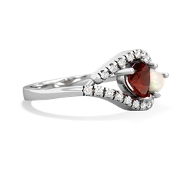 Garnet Mother And Child 14K White Gold ring R3010