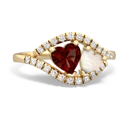 Garnet Mother And Child 14K Yellow Gold ring R3010