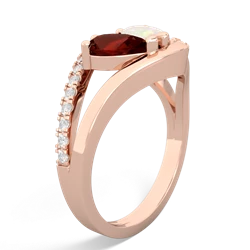 Garnet Nestled Heart Keepsake 14K Rose Gold ring R5650