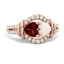 Garnet Art-Deco Keepsake 14K Rose Gold ring R5630