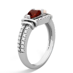 Garnet Art-Deco Keepsake 14K White Gold ring R5630