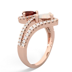 Garnet Diamond Dazzler 14K Rose Gold ring R3000