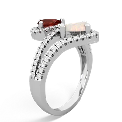 Garnet Diamond Dazzler 14K White Gold ring R3000