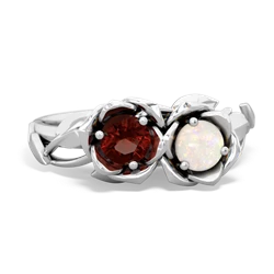 Garnet Rose Garden 14K White Gold ring R5510