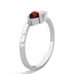 Garnet Sweethearts 14K White Gold ring R5260