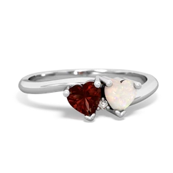 Garnet Sweethearts 14K White Gold ring R5260