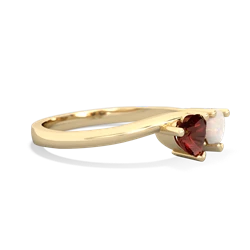 Garnet Sweethearts 14K Yellow Gold ring R5260