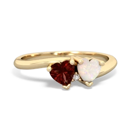 Garnet Sweethearts 14K Yellow Gold ring R5260