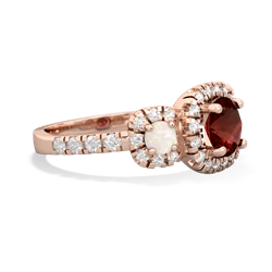 Garnet Regal Halo 14K Rose Gold ring R5350