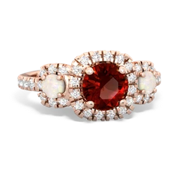 Garnet Regal Halo 14K Rose Gold ring R5350