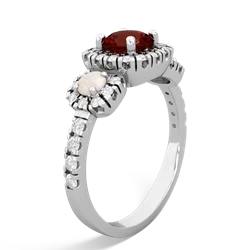 Garnet Regal Halo 14K White Gold ring R5350