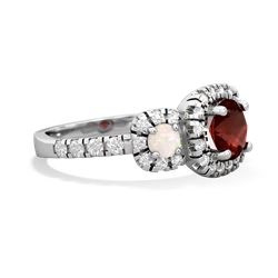 Garnet Regal Halo 14K White Gold ring R5350