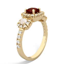 Garnet Regal Halo 14K Yellow Gold ring R5350